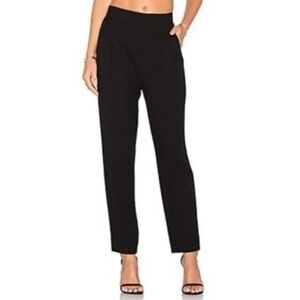 Vince Women's Black Wool Blend Textured Trousers Tailored Pants Work/Casual–Sz M
